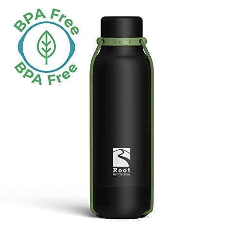 Root-FTC Botella térmica de Acero Inoxidable con Doble Pared y tapón antigoteo de 530 ml, 700 ml y 940 ml - Disponible en 10 Colores - Mantenga Las Bebidas frías/Calientes ~ 24 Horas