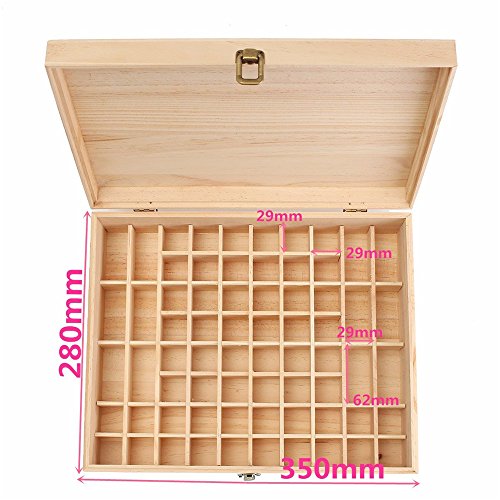 RoseFlower Caja de Almacenaje de Madera de Aceites Esenciales y Aromaterapia, 68 Botellas Aceite Contenedor Cubos de Almacenaje Organizadores para Perfumes, Fragancias, CosméTica, Joyas