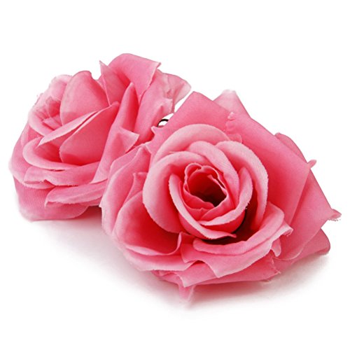 ROSENICE 20pcs Kunstblumen Rose flor las cabezas de artesanía, Casa de bodas Party decoración (rosa)