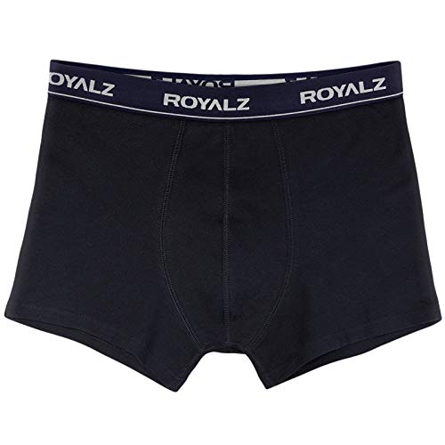 ROYALZ bóxers para Hombre Multipack (Pack de 5) Ropa Interior Calzoncillos Underwear, Color:Negro/Pretina Azul Oscuro, Tamaño:XXL