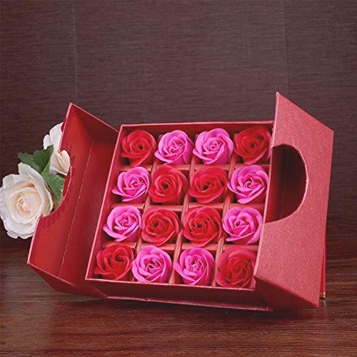 Ruiting Ramo de Flores de jabón con la Caja de Embalaje perfumado Rojo Rosa para el Día de San Valentín Rose jabón en Caja de Regalo