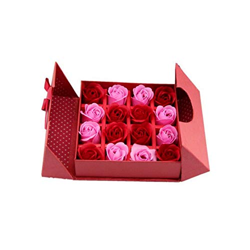 Ruiting Ramo de Flores de jabón con la Caja de Embalaje perfumado Rojo Rosa para el Día de San Valentín Rose jabón en Caja de Regalo