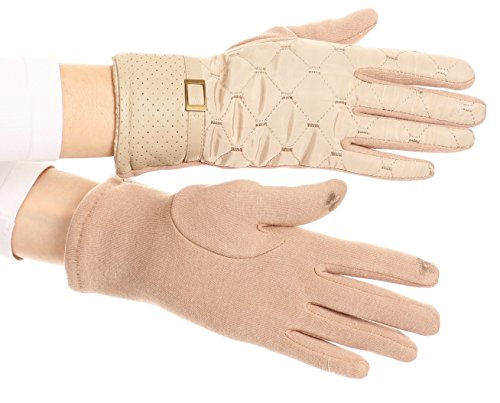 Sakkas GL171 - Emie acolchado y encaje guantes de conducción caliente super suave pantalla táctil con capacidad - 17104-tan - S/M