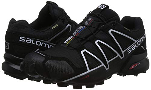 Salomon Speedcross 4 GTX, Zapatillas de Trail Running para Hombre, Negro (Black/Black/Silver Metallic-X), 42 EU