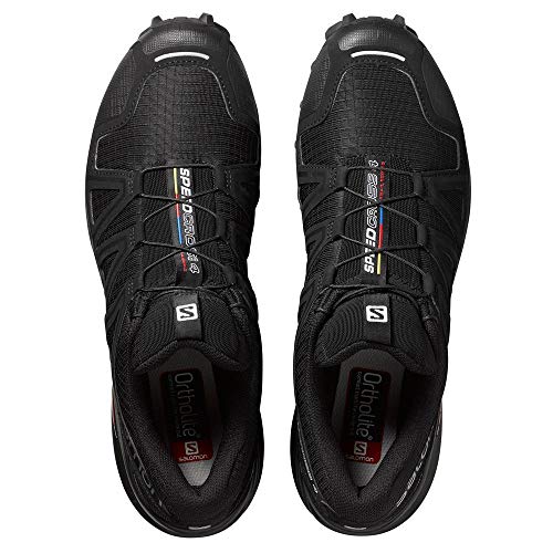 Salomon Speedcross 4, Zapatillas de Trail Running para Hombre, Negro (Black/Black/Black Metallic), 44 2/3 EU