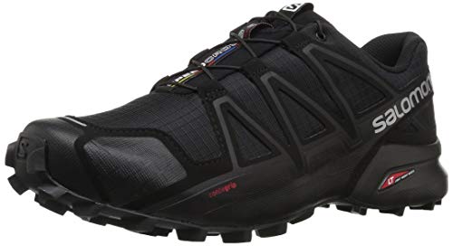 Salomon Speedcross 4, Zapatillas de Trail Running para Hombre, Negro (Black/Black/Black Metallic), 44 2/3 EU