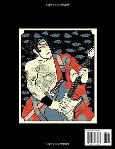 SAMURAI NOTEBOOK: Six String Bass Japanese Guitar Player Wide Ruled Lined Notebooks 110 White Paper Pages designed to use with Gel Pens | 110 pages 8.5" x 11"