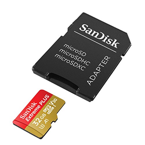 SanDisk Extreme Plus - Tarjeta de Memoria 32 GB microSDHC para Smartphone, tabletas y cámaras MIL + Adaptador SD, Velocidad de Lectura hasta 100 MB/s, Clase 10, U3, V30 y A1