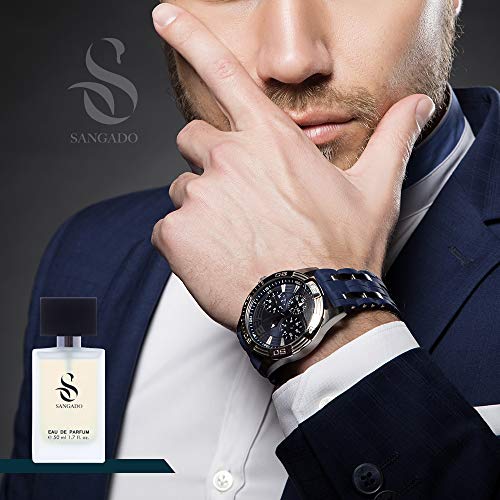 Sangado Atlantis Perfume para Hombres, Larga Duración de 8-10 Horas, Olor Lujoso, Chipre Frutal, Francesas Finas, Extra Concentrado (Eau de Parfum), Spray de 50 ml, Un Gran Regalo para Hombres