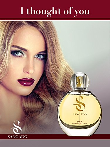 SANGADO Pensé en Ti Perfume para Mujeres, Larga Duración de 8-10 horas, Olor Lujoso, Oriental Floral, Francesas Finas, Extra Concentrado (Parfum), Spray de 50 ml, Un Gran Regalo Para Mujeres