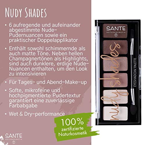 Sante Natural – Eyeshadow Palette sombra palé, 6 colores, Bio Extracto de, natural de maquillaje (6 g)
