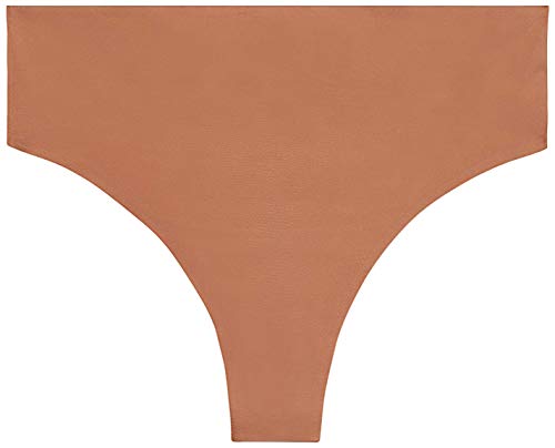 Savage X Fenty High-Waist Microfiber Thong, Tanga para Mujer, Marrón (Tobacco Nude), Medium