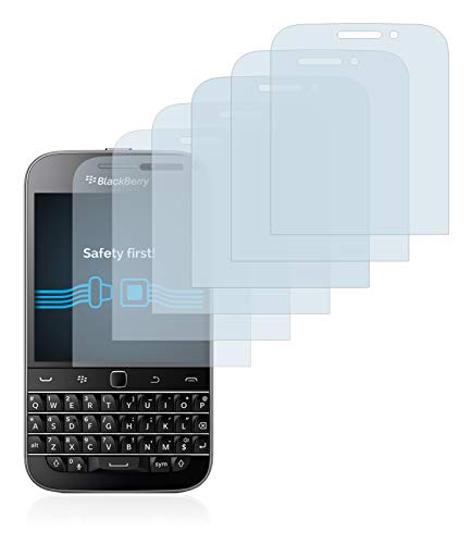 savvies Protector Pantalla Compatible con Blackberry Classic Q20 (6 Unidades) Pelicula Ultra Transparente
