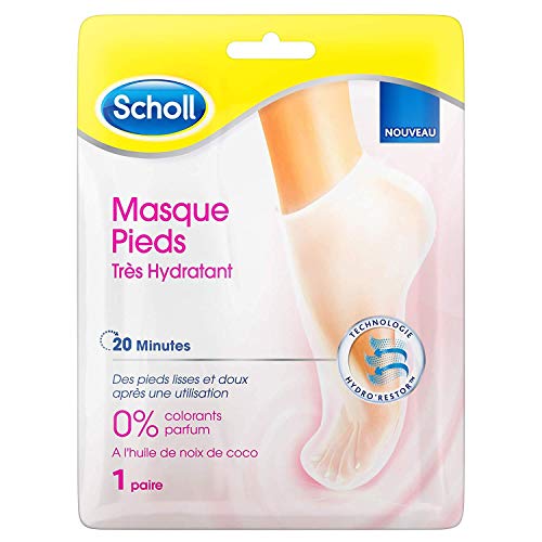 Scholl - Masque Pieds Très Hydratant Huile de Noix De Coco - 1 Pièce