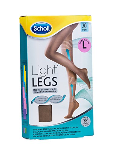 Scholl Medias de Compresión Ligera Mujer Light Legs 20DEN, Color Carne, L