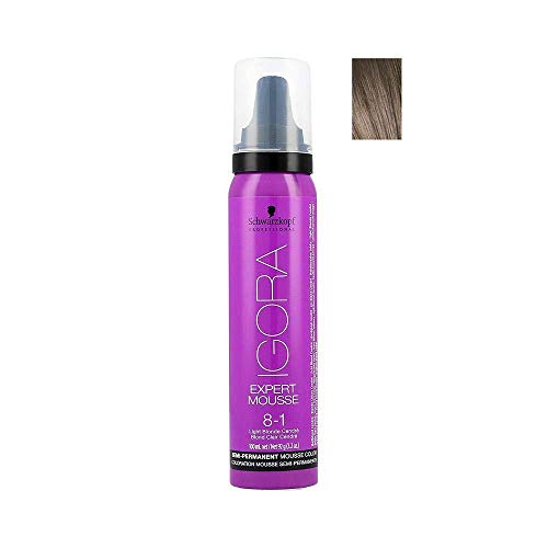 Schwarzkopf - Igora Expert Mousse Semi-Permanente, Color claro rubio, Tono 8-1, 100 ml