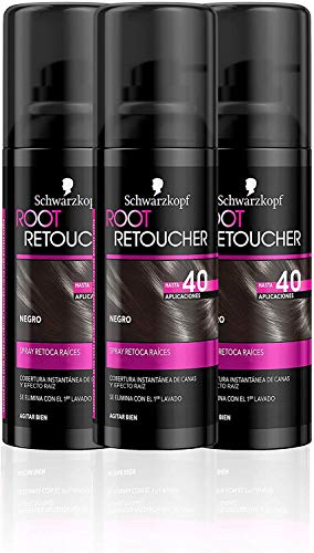 Schwarzkopf Root Retoucher - Coloración del Cabello Negro (pack de 3)