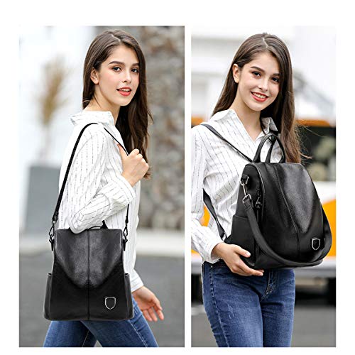 SDINAZ Bolsos Mochila Mujer Moda antirrobo Piel autentica Casual Viaje Escolares Mochila