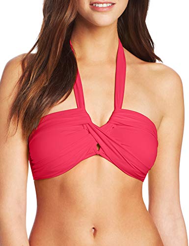 Seafolly Goddess - Parte Superior de Bikini para Mujer, Primavera/Verano, Parte Superior de Bikini con sujeción al Cuello, Mujer, Color Rojo Pimiento, tamaño 36