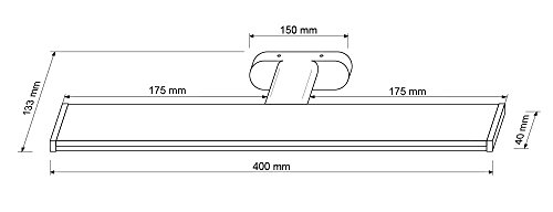 SEBSON® Lámpara LED Espejo 40cm, montaje en pared, espejo baño IP44 de lámpara, luz blanca neutra 4000K, 410x135x41mm, 8W, 600lm