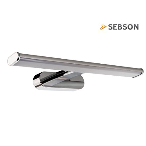 SEBSON® Lámpara LED Espejo 40cm, montaje en pared, espejo baño IP44 de lámpara, luz blanca neutra 4000K, 410x135x41mm, 8W, 600lm