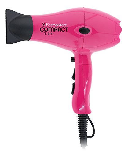 Secador de Pelo de Viaje Profesional con Difusor Compacto Ligero Potente Rosa (Pink) 2100W Everywhere By AGV