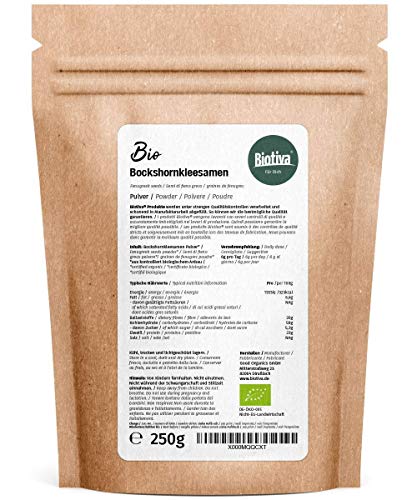 Semillas de fenogreco orgánico molidas 250 g - Infusión o condimento - Trigonella foenum-graecum - llenado y verificado en Alemania (DE-ÖKO-005)