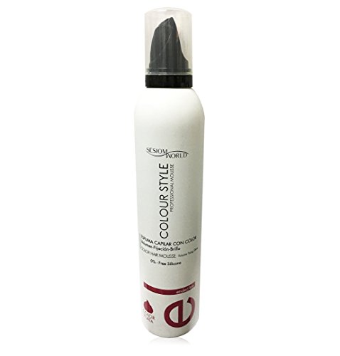 sesioMWorld Espuma Capilar con Color Colour Style Tono Plata Volumen Fijación Brillo 300 ml, 1 Unidad, 350 g