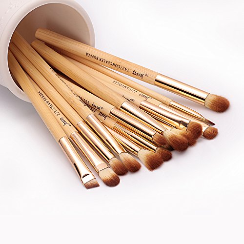 Set de brochas de bambú para maquillaje profesional, kit de herramientas de maquillaje, Buffer definidor de pliegues para sombreadores de ojos, T137