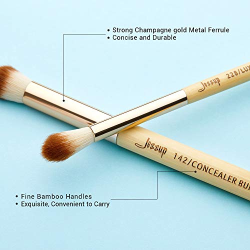 Set de brochas de bambú para maquillaje profesional, kit de herramientas de maquillaje, Buffer definidor de pliegues para sombreadores de ojos, T137