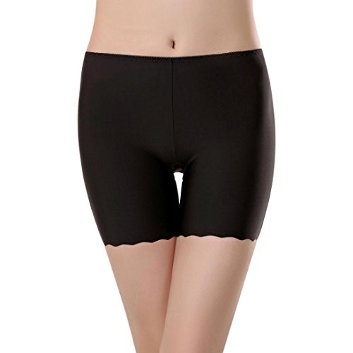 SHOBDW Las Mujeres de Encaje Faldas escalonadas Falda Corta bajo Pantalones de Seguridad Ropa Interior (L, Negro)