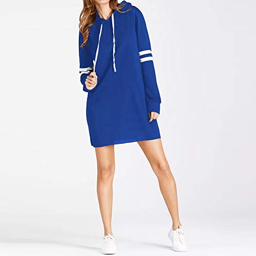 SHOBDW Liquidación Venta Moda Mujer Sexy Nueva Otoño Invierno Sudadera con Capucha Larga Sudadera Jersey Pullover Manga Larga Vestido(Azul,S)