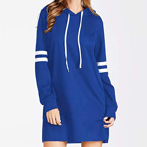 SHOBDW Liquidación Venta Moda Mujer Sexy Nueva Otoño Invierno Sudadera con Capucha Larga Sudadera Jersey Pullover Manga Larga Vestido(Azul,S)