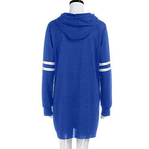 SHOBDW Liquidación Venta Moda Mujer Sexy Nueva Otoño Invierno Sudadera con Capucha Larga Sudadera Jersey Pullover Manga Larga Vestido(Azul,S)