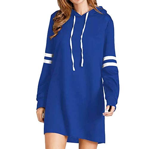 SHOBDW Liquidación Venta Moda Mujer Sexy Nueva Otoño Invierno Sudadera con Capucha Larga Sudadera Jersey Pullover Manga Larga Vestido(Azul,S)