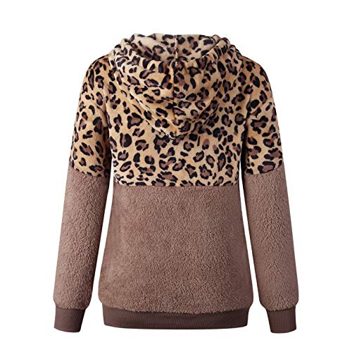 SHOBDW Liquidación Venta Mujer Sudadera con Capucha Suelta Tallas Grandes Jersey de Mujer Jersey otoño Invierno Manga Larga Remata Abrigo cálido (M, T-Caqui)