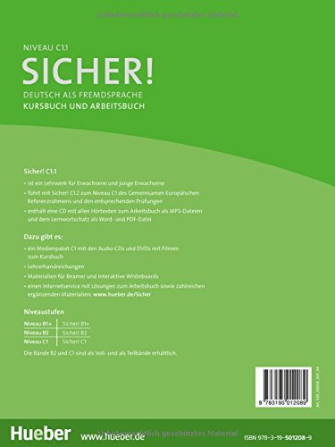Sicher. Vol. C1.1. Kursbuch-Arbeitsbuch. Per le Scuole superiori. Con CD Audio. Con espansione online: SICHER C1.1 Kursb.u.Arb.+CD (al./ej.+CD)