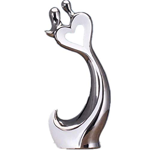 Sinozng Esculturas Estatuas Stock Cerámica Artesanía Decoración Decoración del Hogar Regalos Artesanía Decoración Venta Al por Mayor Pareja De Plata