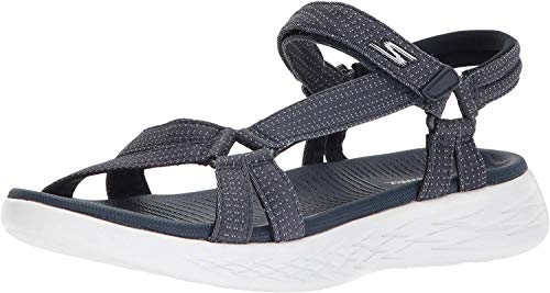 Skechers On The Go 600 15316-nvy, Sandalias Deportivas para Mujer, Azul (Navy 15316/Nvy), 37 EU