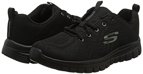 Skechers Women 12615 Low-Top Trainers, Black (Black Mesh/Trim Bbk), 6 UK (39 EU)