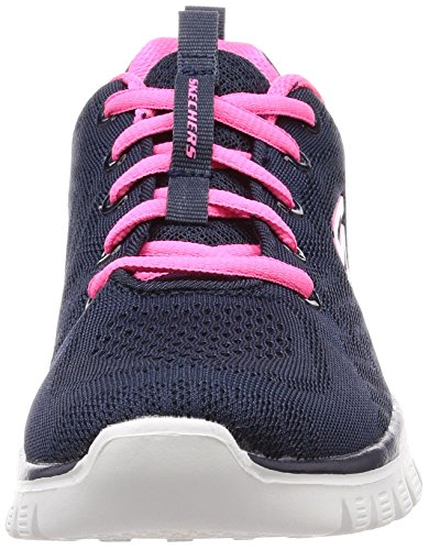 Skechers Women 12615 Low-Top Trainers, Blue (Navy Mesh/Hot Pink Trim Nvhp), 4 UK (37 EU)