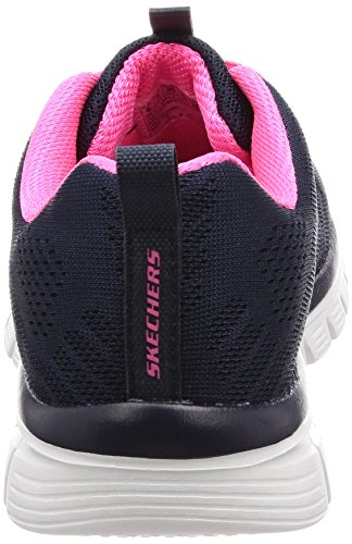 Skechers Women 12615 Low-Top Trainers, Blue (Navy Mesh/Hot Pink Trim Nvhp), 4 UK (37 EU)