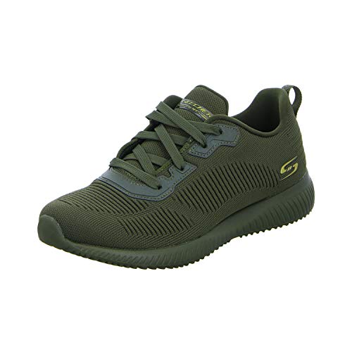 Skechers Women's BOBS SQUAD - TOUGH TALK Sneakers, Green (Olive Engineered Knit Old), 5 UK 38 EU