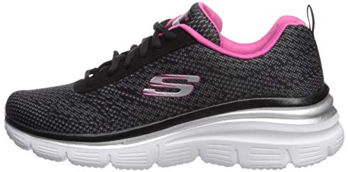 Skechers Women's Fashion Fit-Bold Boundaries Trainers, Black (Black/Hot Pink Bkhp), 4 UK (37 EU)