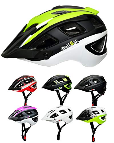 SkullCap® Casco Bicicleta Adulto Montaña MTB - Hombre e Mujer, M (55-58 cm), Color: Neon Verde/Amarillo Oscuro