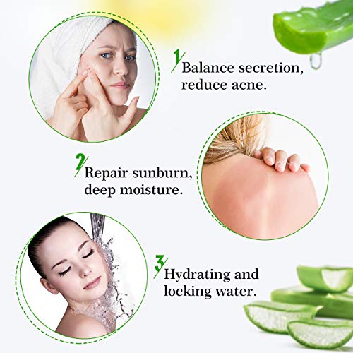 Skymore Aloe Vera Gel, Gel Hidratante, Natural Hidratante Gel de Aceite para el Control del Acné, Productos para el Cuidado de la Piel, Máscara de Aloe Vera, Cuidado Natural de la Piel