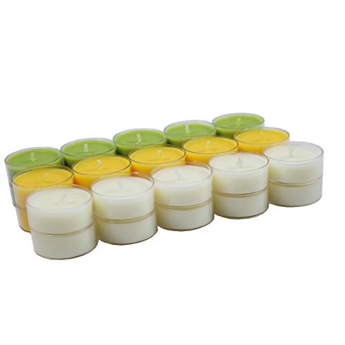 Smart-Planet® - Juego de velas aromáticas de ambiente (30 unidades, aroma afrutado de citronela, carcasa transparente, 4 horas de combustión)