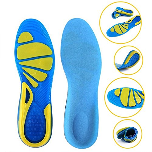 SOFIT Plantillas para Zapatos de Gel Amortiguadoras, Plantillas de Gel Masaje para Deportivas, Antibacterianas y Flexibles, de Silicona 34/38 EU