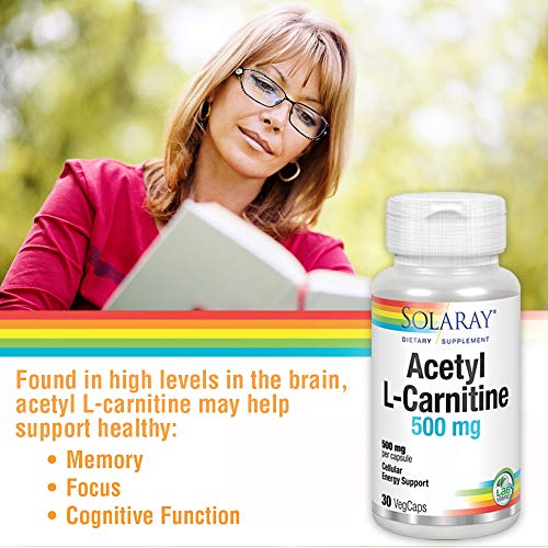 Solaray Acetyl L-Carnitine 500mg | Acetil L-Carnitina | 30 VegCaps