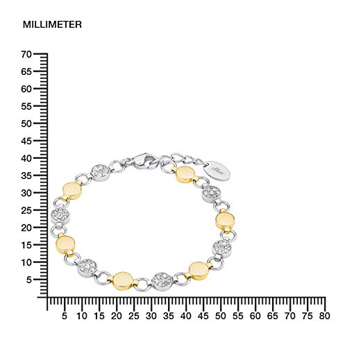 s.Oliver - Pulsera para mujer de acero inoxidable con IP oro cubierto con cristales de Swarovski®